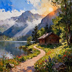 Romantische Loghome 3 van Johannas Art Creations