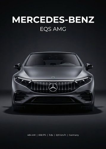 Vorderansicht der elektrischen Luxuslimousine Mercedes-AMG EQS