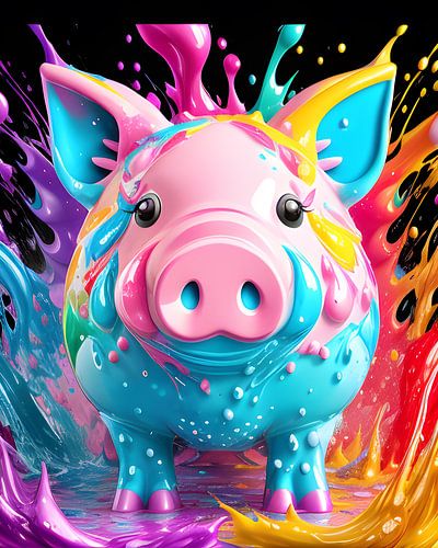 Petit cochon coloré