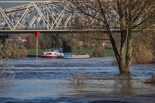 Schip op hoog water