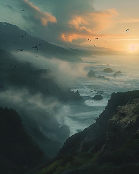 Blick auf die Küste von fernlichtsicht