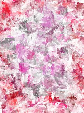 Abstract in rood roze tinten van Maurice Dawson