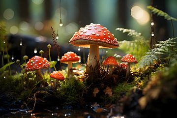 Des amanites tue-mouches dans la forêt des contes