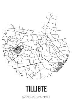 Tilligte (Overijssel) | Landkaart | Zwart-wit van MijnStadsPoster