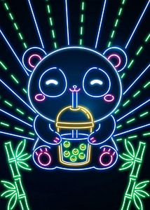 Ours Panda Kawaii Néon