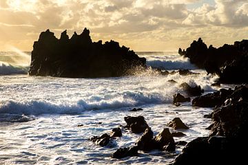 Zonsondergang Atlantische Oceaan Lanzarote van Martijn Schruijer
