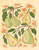 Pears And Flowers