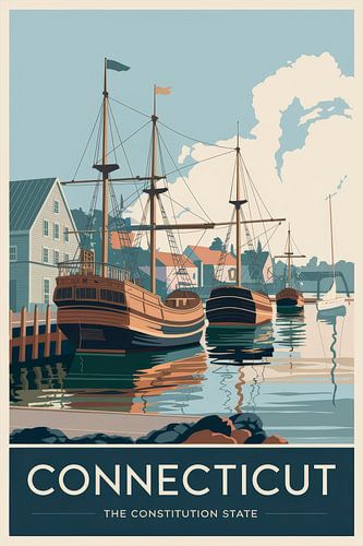 Connecticut Vintage Reisposter