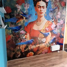Kundenfoto: Frida Kahlo - farbenfrohes Porträt Frida von Wunderbare Kunst
