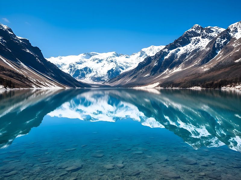 Majestueuze reflectie - Alpine idylle in blauw van ButterflyPix