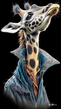 giraffe portrait by Gelissen Artworks