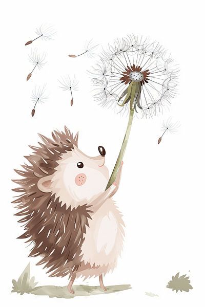 Illustration de hérisson pour chambre d'enfant par Poster Art Shop