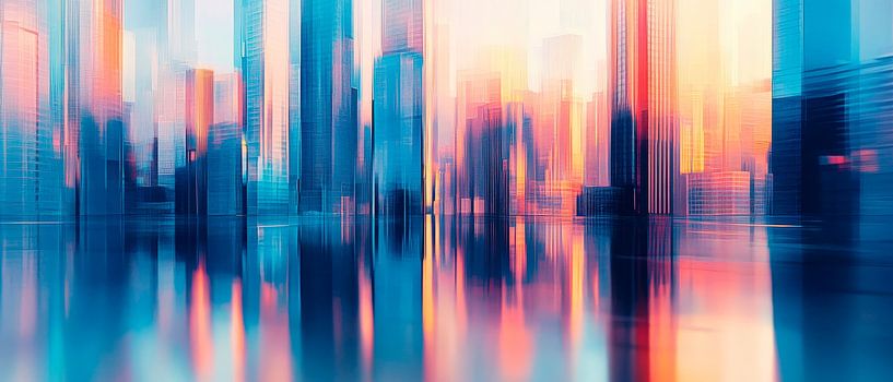 Night city with reflective colours by Poster Art Shop
