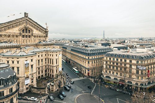 Uitzicht op Parijs vanaf Galaries Lafayette, Parijs, Frankijk