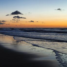 Sunset on the beach at Katwijk aan Zee by Paul Kampman