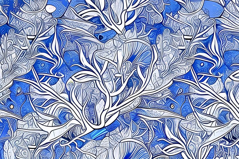 Aquarium blauw I van Lily van Riemsdijk - Art Prints with Color