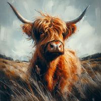 Portrait abstrait d'un Highlander écossais peinture aquarelle