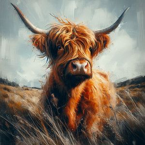 Portrait abstrait d'un Highlander écossais peinture aquarelle