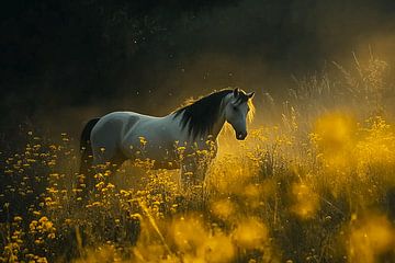 Lentewaker – Het Witte Paard in het Bloemenveld van Karina Brouwer