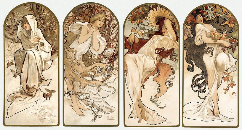 The Four Seasons by Alphonse Mucha by Peter Balan