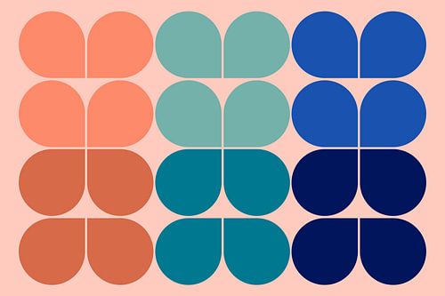 Boho tuin, moderne abstractie in herfstkleuren