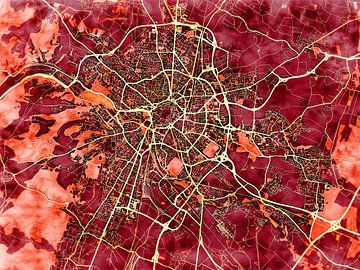 Kaart van Dijon in de stijl 'Amber Autumn' van Maporia