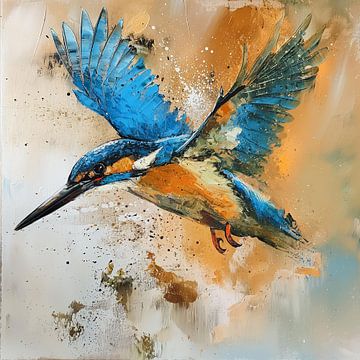 Magic kingfisher abstract art by Mel Digital Art