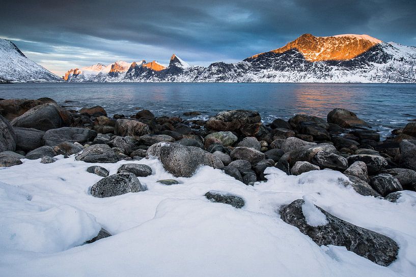 Paysage enneigé à Senja / Lofoten, Norvège par Martijn Smeets