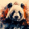 Sauvage et libre - Panda aux couleurs abstraites de l'automne sur Eva Lee