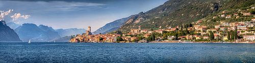 Gardameer bij Malcesine als breed XXL-panorama