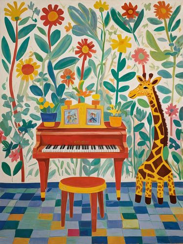 Giraffe Piano Style Henri Matisse