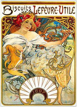 Biscuits Lefèvre-Utile (1896) de Alphonse Mucha sur Peter Balan