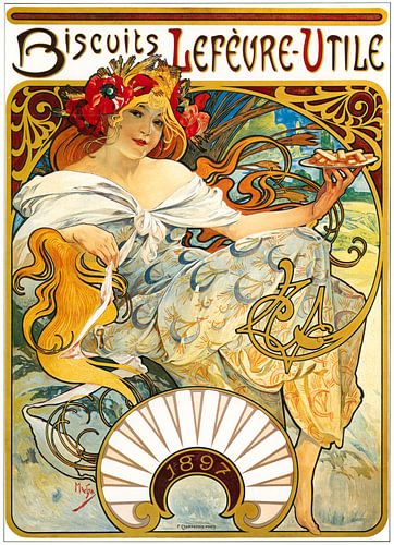 Biscuits Lefèvre-Utile (1896) by Alphonse Mucha