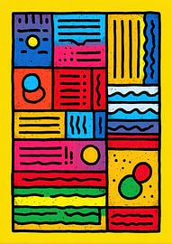 Colourful squares doodle illustration by Niklas Maximilian