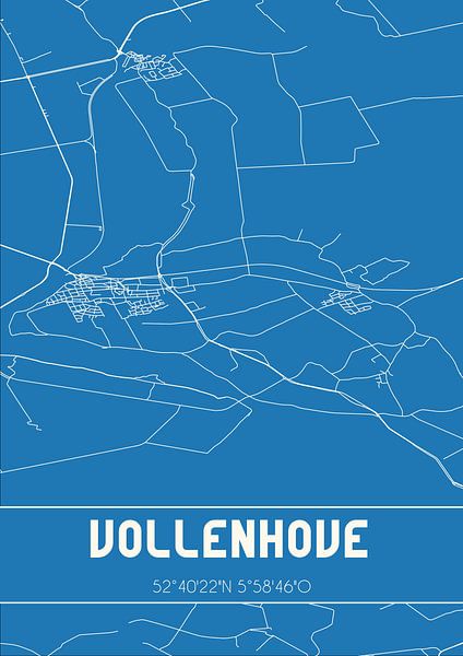 Plan d'ensemble | Carte | Vollenhove (Overijssel) par Affiches de lieux
