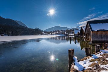 Winteridylle aan de Grundlsee in Oostenrijk van Sonja Birkelbach