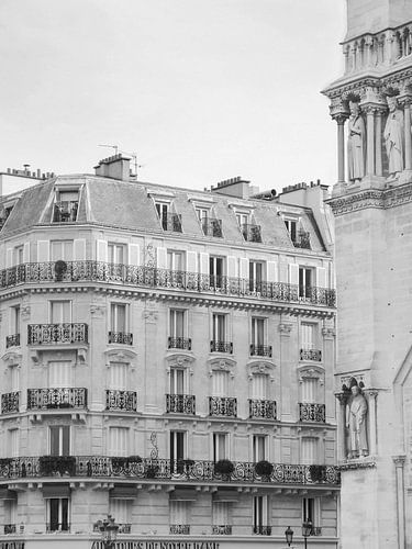 Parijs Notre Dame Café Zwart Wit