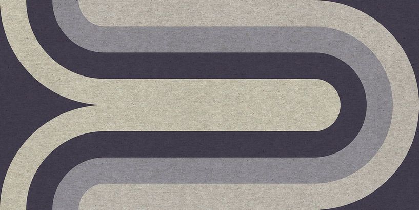 Geometrisches Retro-Muster. Bauhaus-Stil. Grau, schwarz, weiß. von Dina Dankers