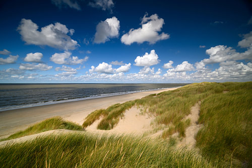 Hollandse luchten in de duinen met zicht op zee