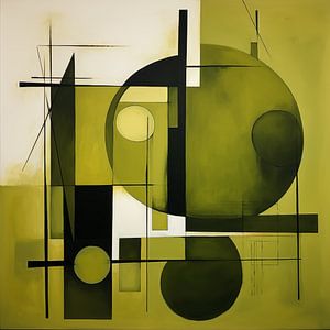 Formes abstraites vert olive sur TheXclusive Art