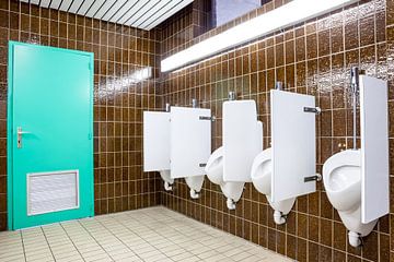 Urinoirs bij de mannen toilet van Marcel Derweduwen