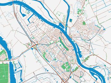 Carte de Kampen dans le style Urban Ivory sur Map Art Studio