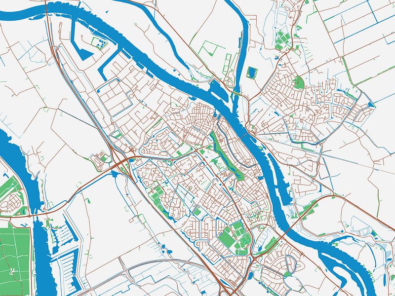 Map of Kampen in the style Urban Ivory by De Kaartenwinkel