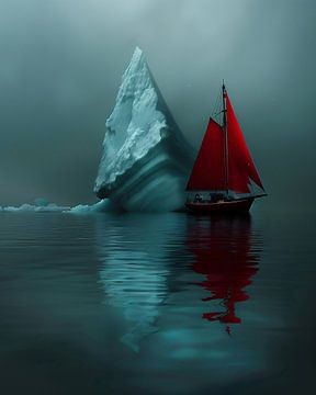 Boot, glinsterende ijskristallen van fernlichtsicht