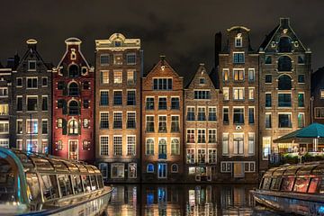 Damrak Amsterdam in Farbe von Michiel Buijse