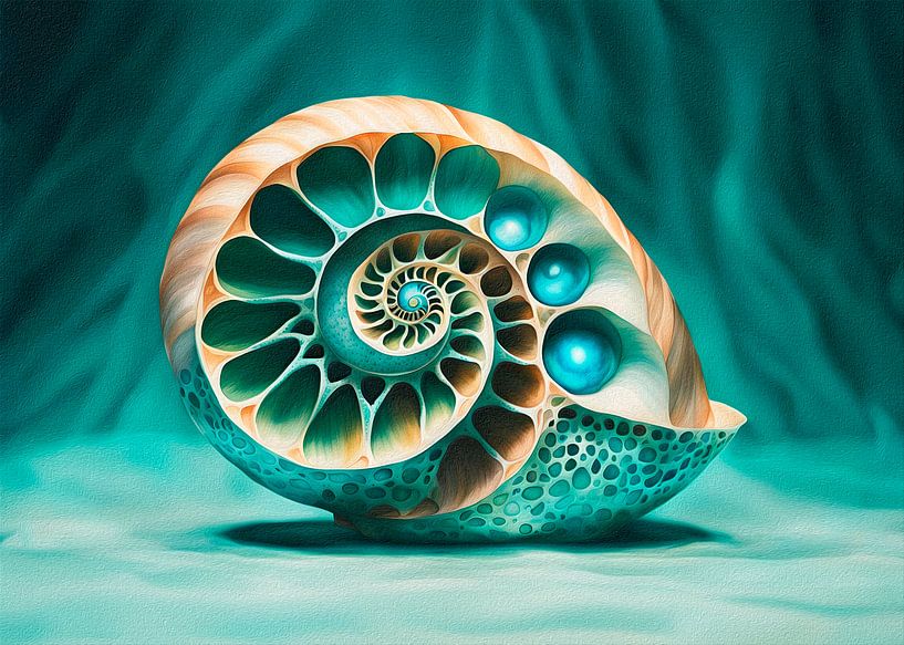 Nautilus in Türkis von Mariella Wassing