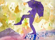 Violett im Regen tanzen von Catharina Mastenbroek Miniaturansicht