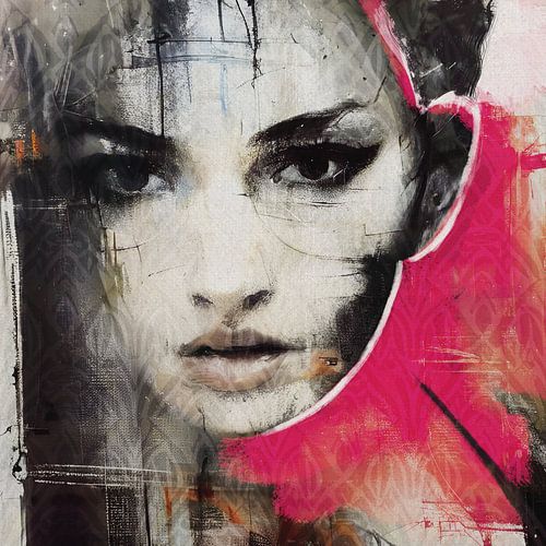I see you | expressief portret van een vrouw | Inkt en acryl