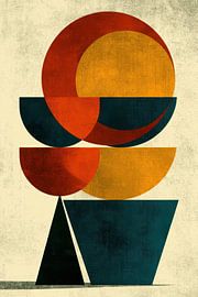 des formes colorées au mur