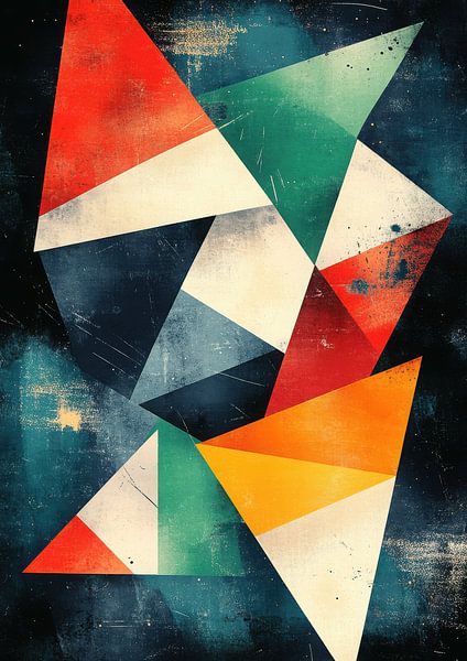 Vintage triangle pattern on a dark background by Niklas Maximilian